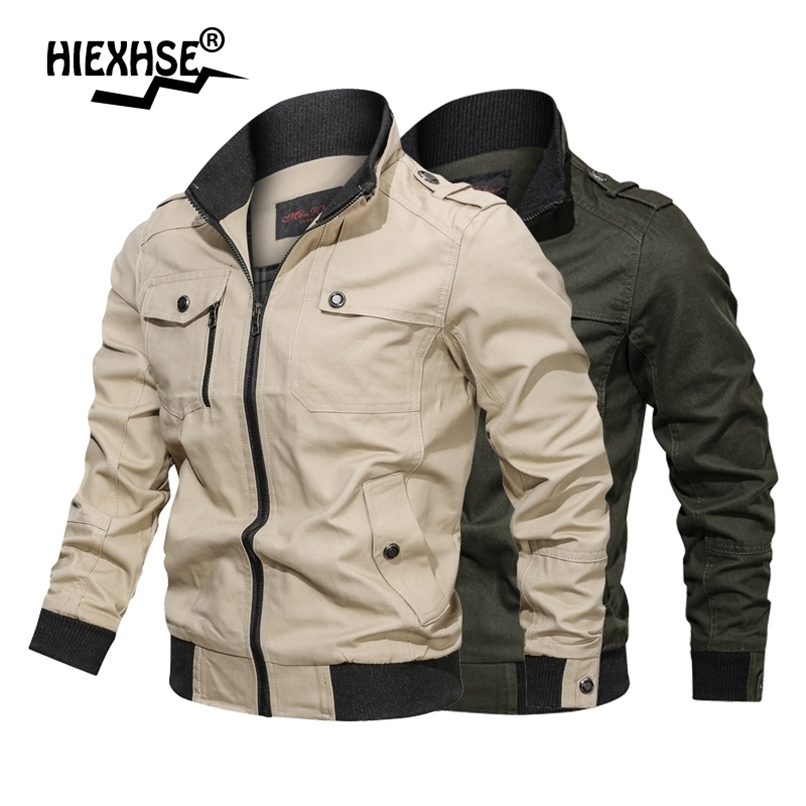 

Men Spring Autumn Military Jacket Cotton Windbreaker Pilot Coat Army Men 4X Bomber Jackets Cargo Flight Jacket Denim Jacket 211029, Black