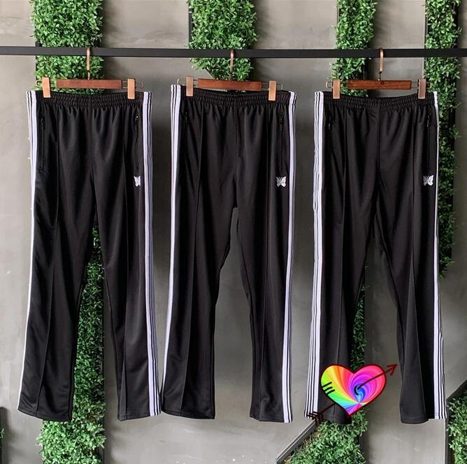 

2021 Black Pants Men Women White Side Stripe Embroidery Track High Street Trousers
