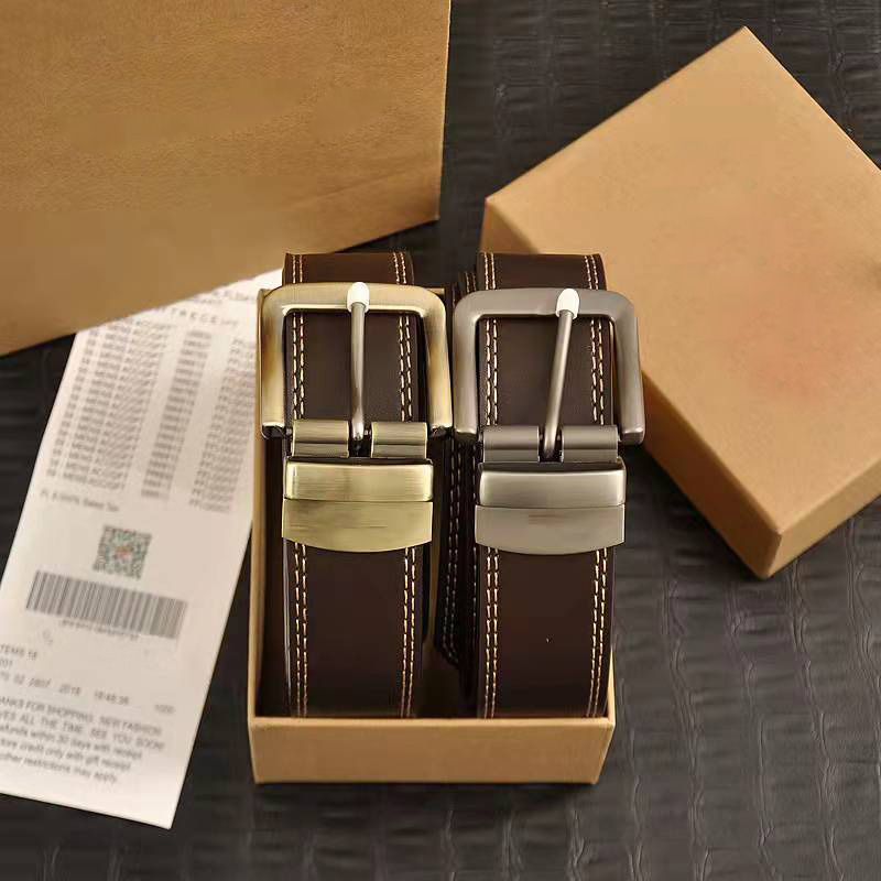 

2022 Fashion gold buckle leather belt designer men and women high quality men's belt + gift box, With box