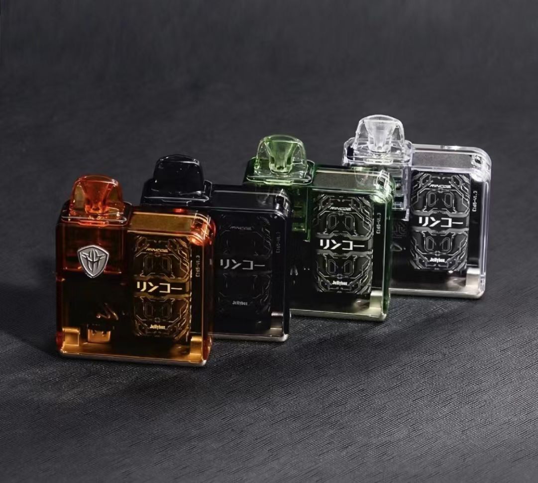 

New Rincoe Jellybox Nano Pod Kit e cigarette 30W Vape Device 2.8ml Cartridge 0.3ohm 1.0ohm Coils 3 LED Lights Transparent pods Built-in 1000