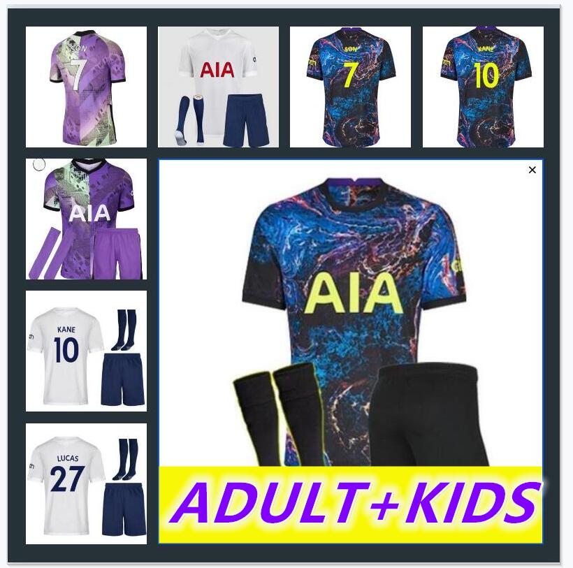 

21 22 DELE SON BALE KANE jerseys HOJBJERG BERGWIJN LO CELSO 2021 2022 TOTTENHAM LUCAS soccer football shirt uniforms spurs men + kids kit, Black