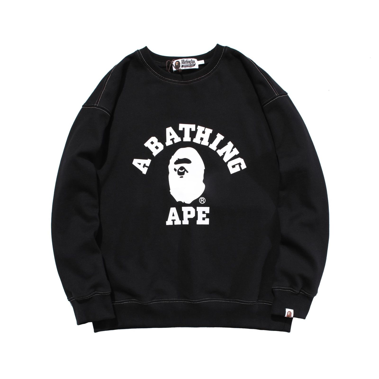 

Men's Hoodie Style Ape Head Simple Round Neck Pullover 09ss, Black