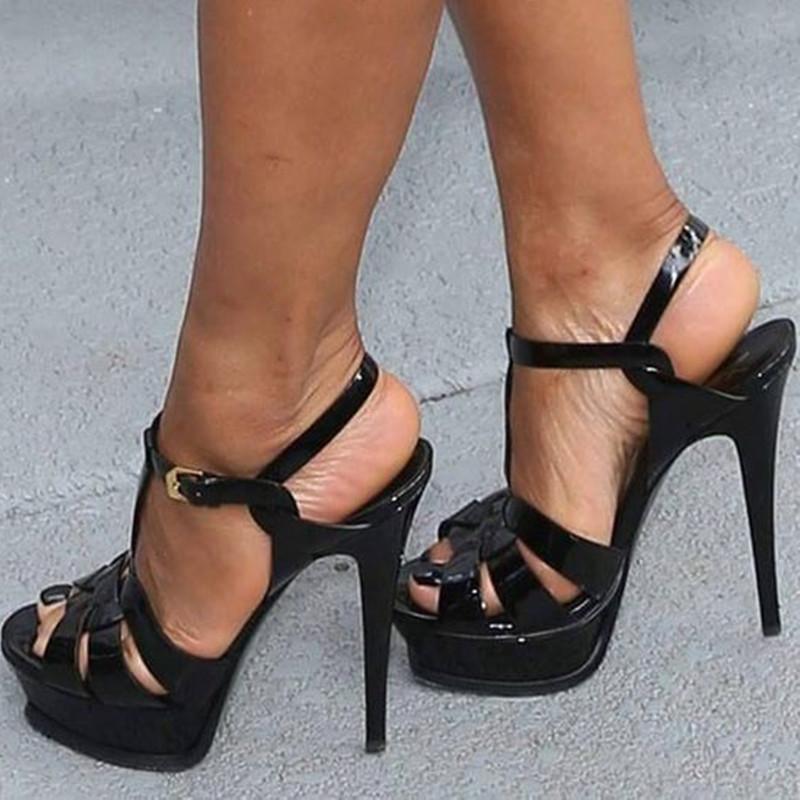 

Sandals Summer Ladies Extreme High Heels Fashion Design Gladiator Women Open Toe Platform Shoes Sexy Buckle Strap, 13.5cm heel5