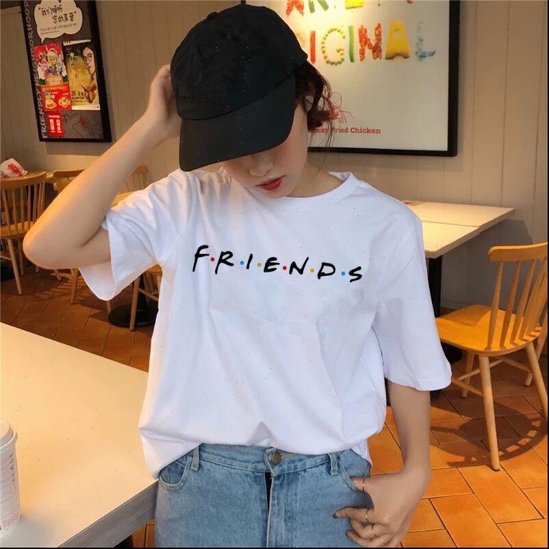 

friends tv show clothing kawaii womens t shirts korean 90s tee harajuku graphic girl summer, White