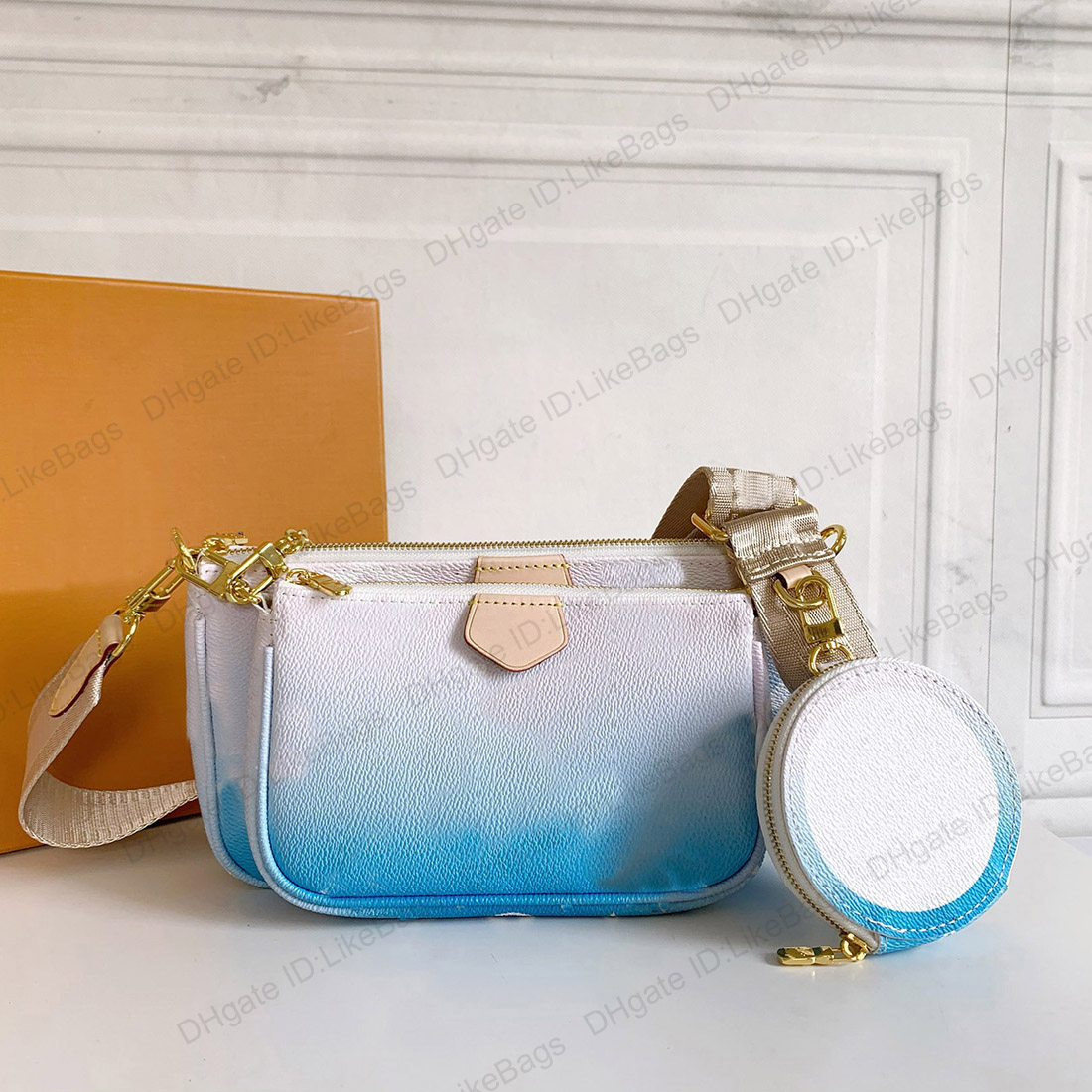 

Multi Pochette Accessories Shoulder Bag Women Monograms Empreinte Leather Gradient Print Three-piece Combination Handbag Purse Luxurys Designers Crossbody Bags, Red