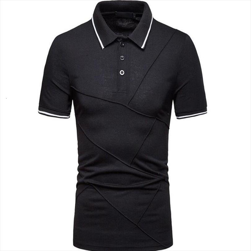 

simple pure mens polos color shirt youth style fashion loose lapel, White;black