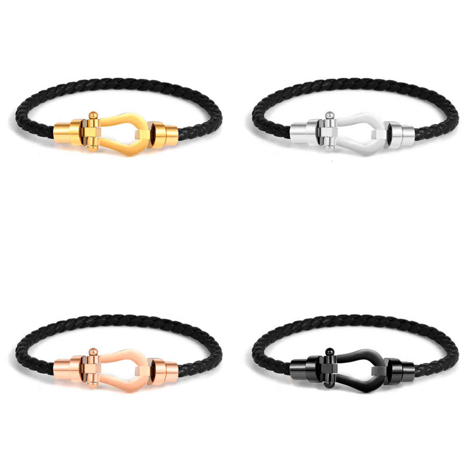 Bangles Bracelet Popular Titanium Steel Magnetic Buckle Brick Free u Scalp Rope U-shaped Head Smooth Face Multicolor-image-740057799