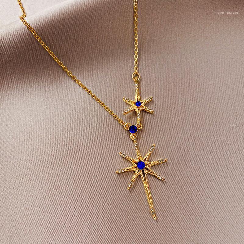 

Stars Necklace For Women Pendant Creative Design Luxury High Quality Jewelry Clavicle Chains Micro-inlaid Zircon Gift