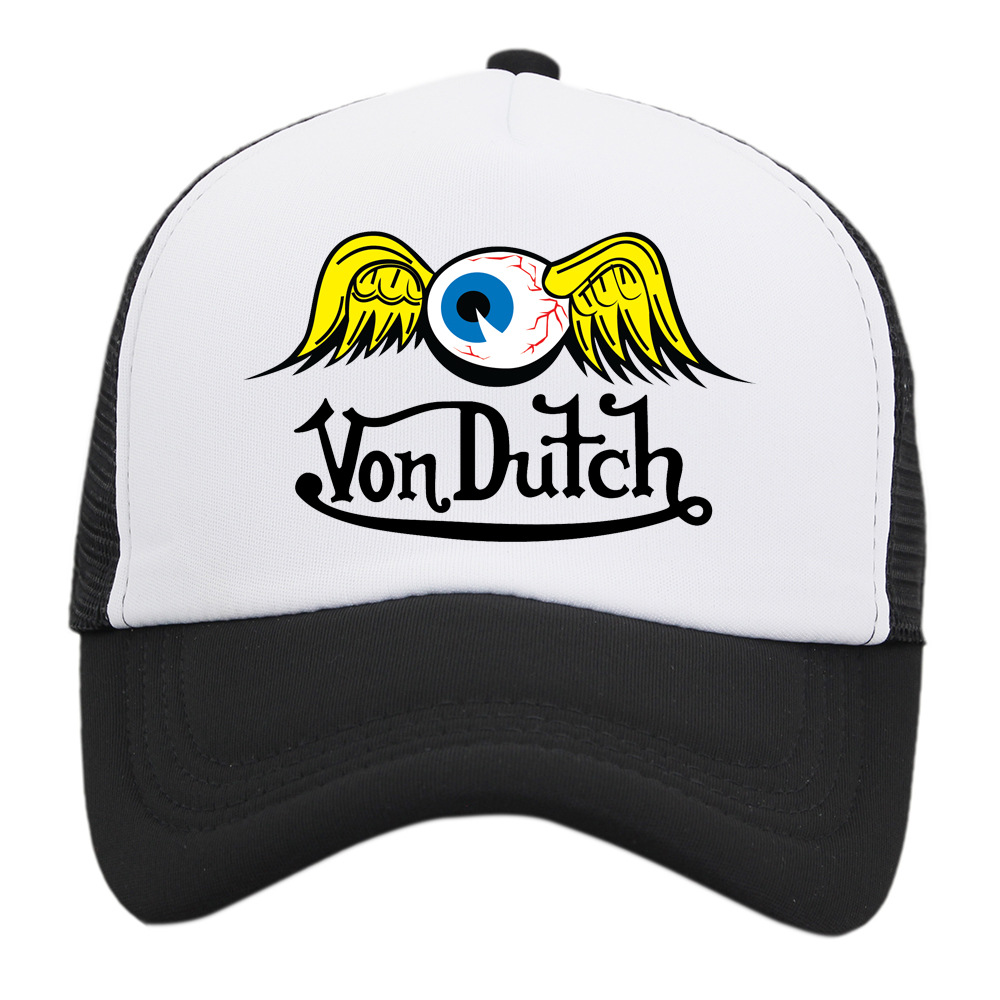 

New Fashion Von Dutch Baseball Hat Women's European and Beautiful Women Outdoor Sunshade Mesh Hat Men's Breathable Trucker Hat Trend