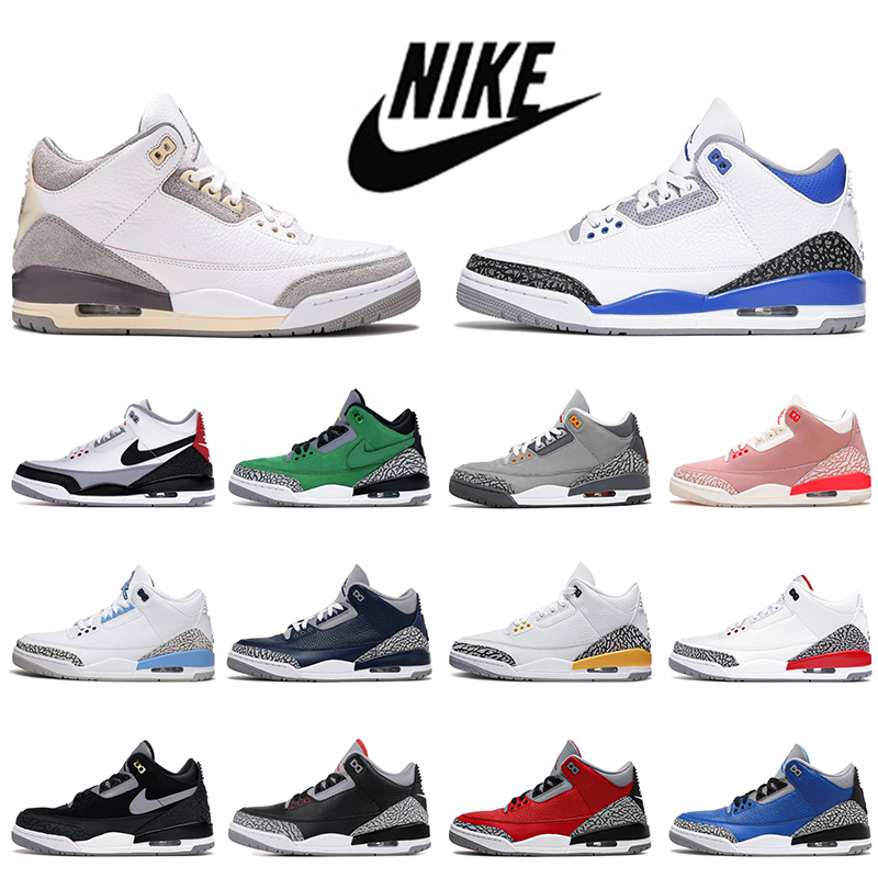 

A Ma Maniere Racer Blue Air Jordan 3 3s Retro Mens Basketball Shoes Nike Rust Pink UNC Georgetown Cool Grey Trainers Jorden Jumpman Sneakers Laser Orange Court Purple, A32 fire red 40-47