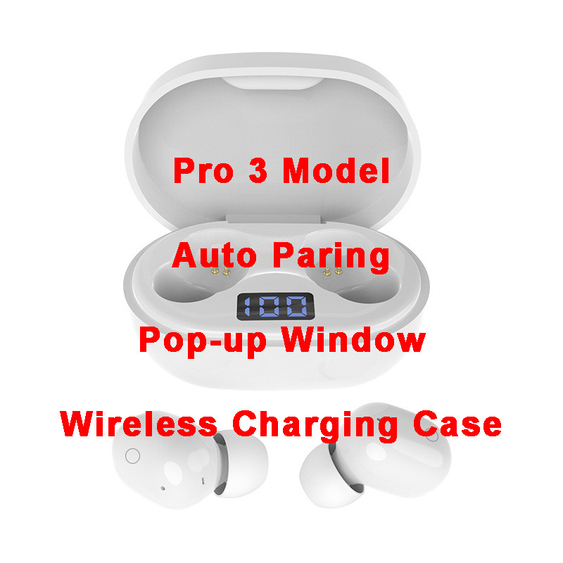 

Air Gen 2/3 TWS Earphones Rename Pro Pop UP Window Bluetooth Headphone Auto Paring Wireless Charging Case Earbuds drop ship tiktok item, White