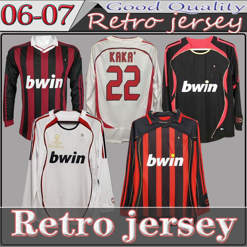 

classics Long sleeve 90 91 AC MILAN Retro soccer jersey Gullit 06 07 0 Maldini Van Basten football SHEVCHENKO RONALDO KAKA PIRLO Inzaghi, Black;yellow