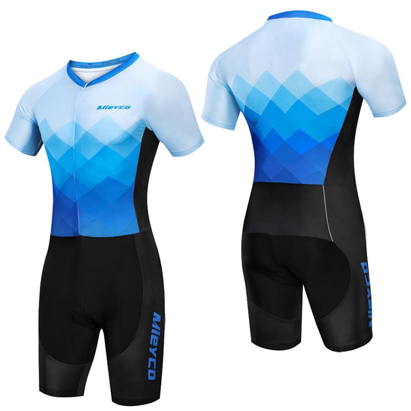 

Racing Sets Mieyco One-Piece Triathlon Suit Bicycle Sport Tights Short Sleeve MTB Running Swimming Cycling Jumpsuit Men Clothing Summer 2022, Black;blue