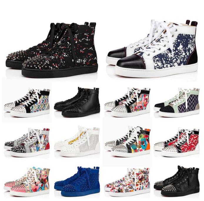

Top Quality Women Mens Designer Red Bottoms Shoes Christians Loubou Genuine Leather Luxury Designers Bottom Spikes Shoe Loafers Trainers Platform Sneakers, Customize