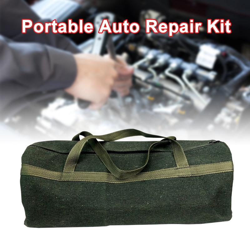 

Storage Bags Thick Canvas Tool Bag For Auto Repair Tools Portable Zipper Up Design Organizer Instrument Pouch Durable VJ-Drop