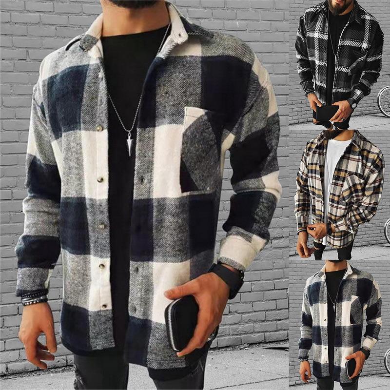 

Men's Jackets 2021Brand Fashion Spring Plaid Casual Flannel Shirts Long Sleeve Soft Comfort Slim Fit Styles Men Jacket Cardigan Shirt, Ok39