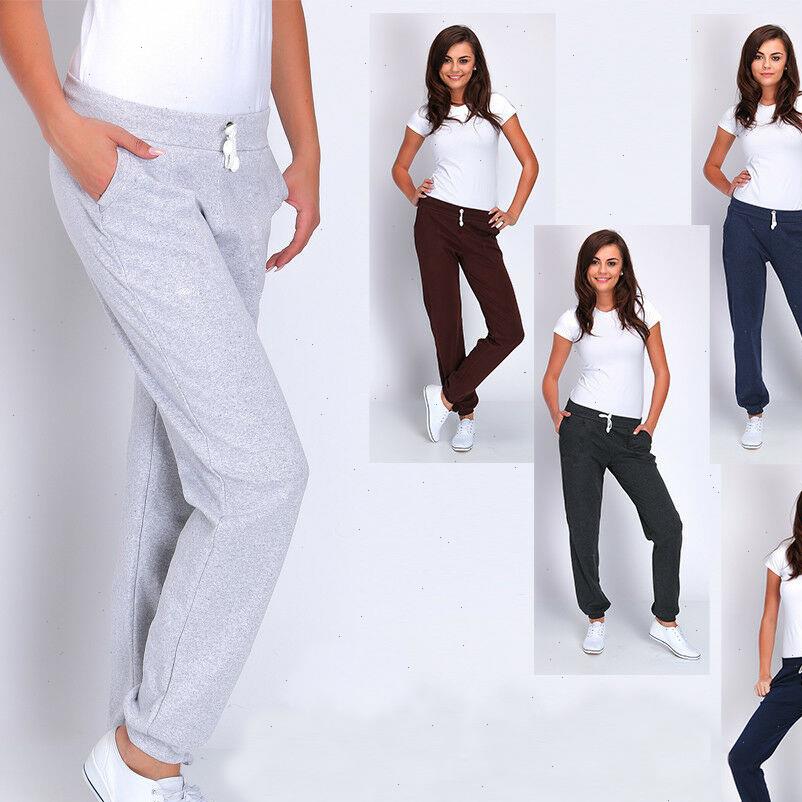 

europe and women capris the united states womens casual pants sweatpants full length loose elastic waist solid mid, Black;white