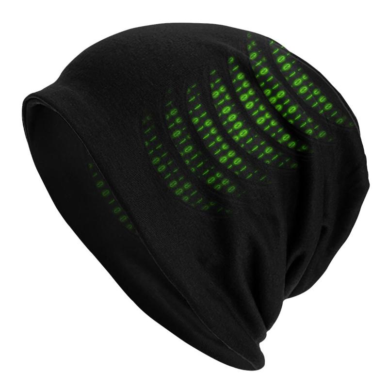 

Berets Binary Code Inside Skullies Beanies Hat Goth Autumn Winter Street Unisex Men Women Caps Adult Warm Bonnet Knitting Hats, Black