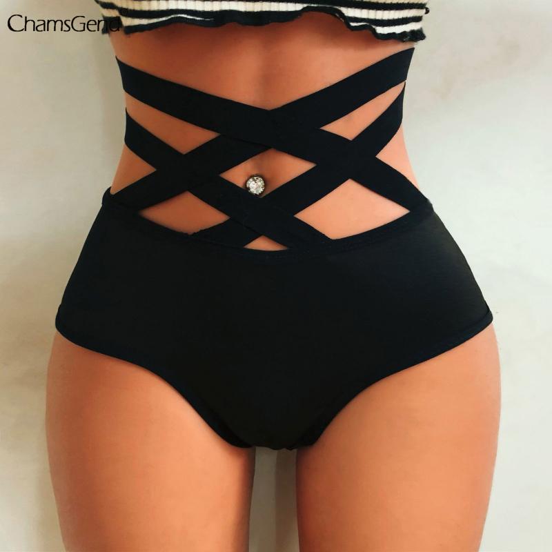 

Women' Panties 1pc Sexy Women High-rise Bandage Lace Transparent G-string Thongs Bikini Briefs Seamless Underwear Lingerie, Black