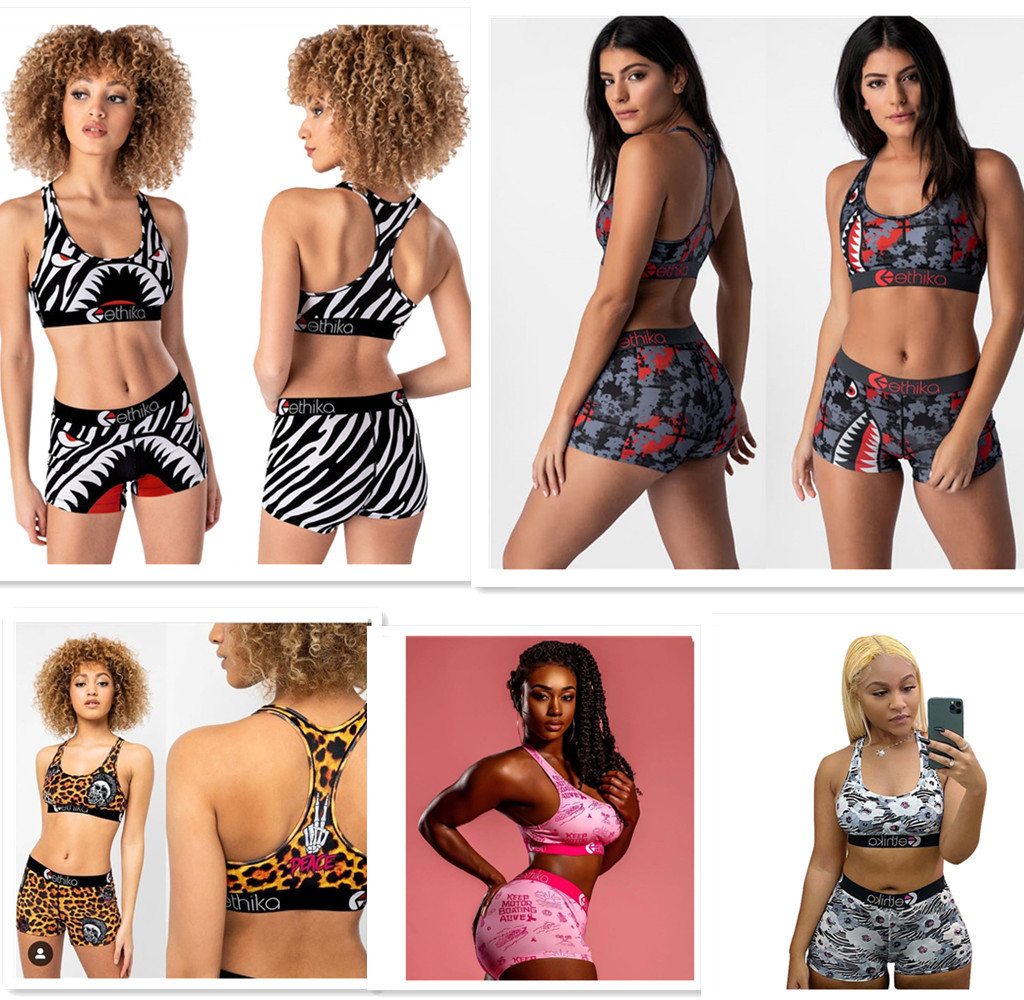 Women Ethika Tracksuits Designer Swimsuit 2 Piece Bikini Set Vest Tank Top Bra And Shorts Swimming Suit Luxury Shark Swimwear S-XXXL