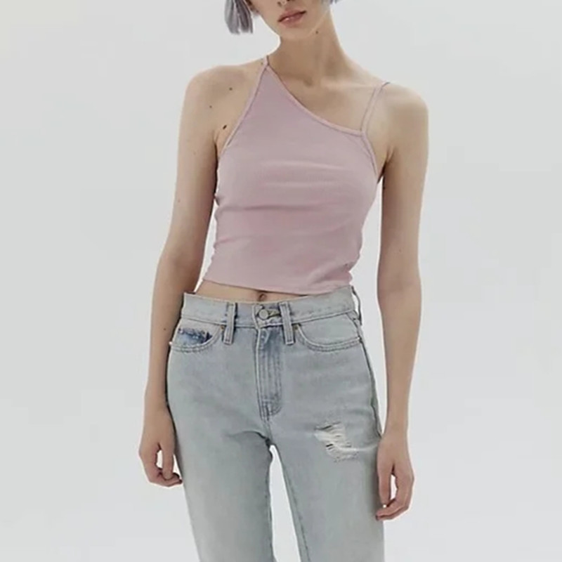 

Stylish Knitted Cropped Vintage Solid Women Summer Tank Top Elegant Backless Thin Strap Camis Bodycon Skinny Club Party Tops 210521, Dark grey