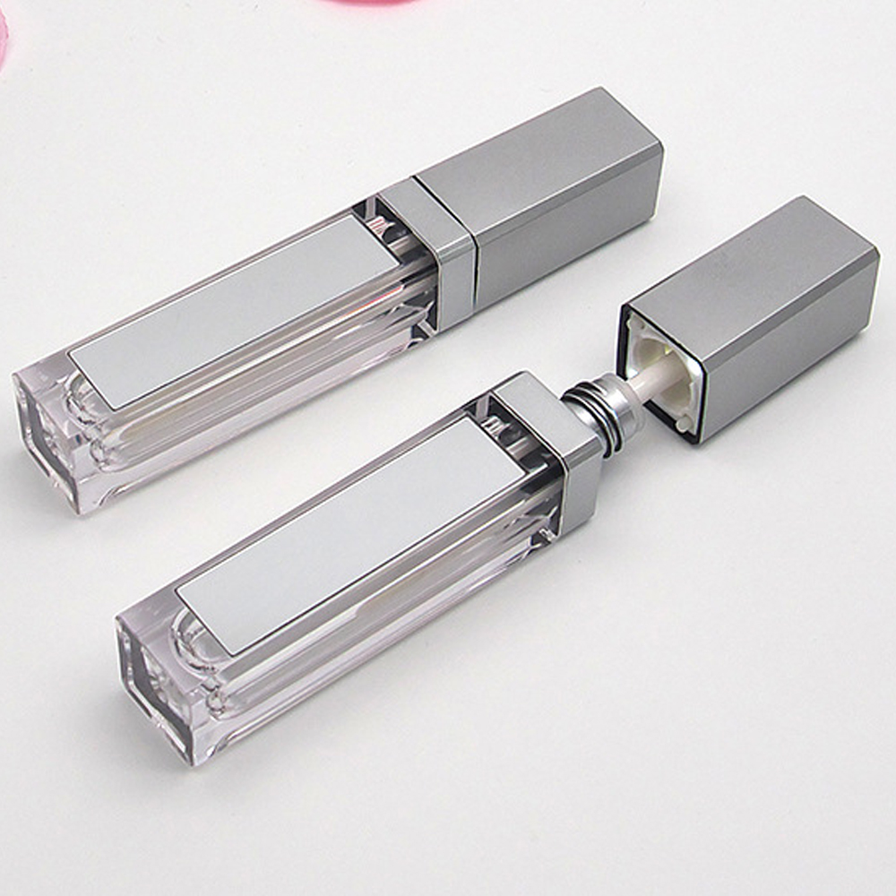 

7M ED Empty ip Gloss Tubes Square Clear ipgloss Refillable Bottles Container Plastic Makeup Packaging with Mirror and ight DH fr