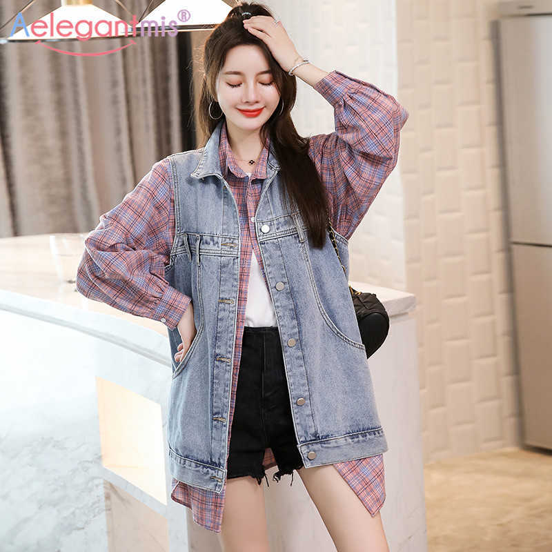 

Aelegantmis Autumn Winter Women Denim Vest Jacket Loose Long Jeans Coat Female Korean Vintage Cardigan Sleeveless Waistcoat 210607, Blue