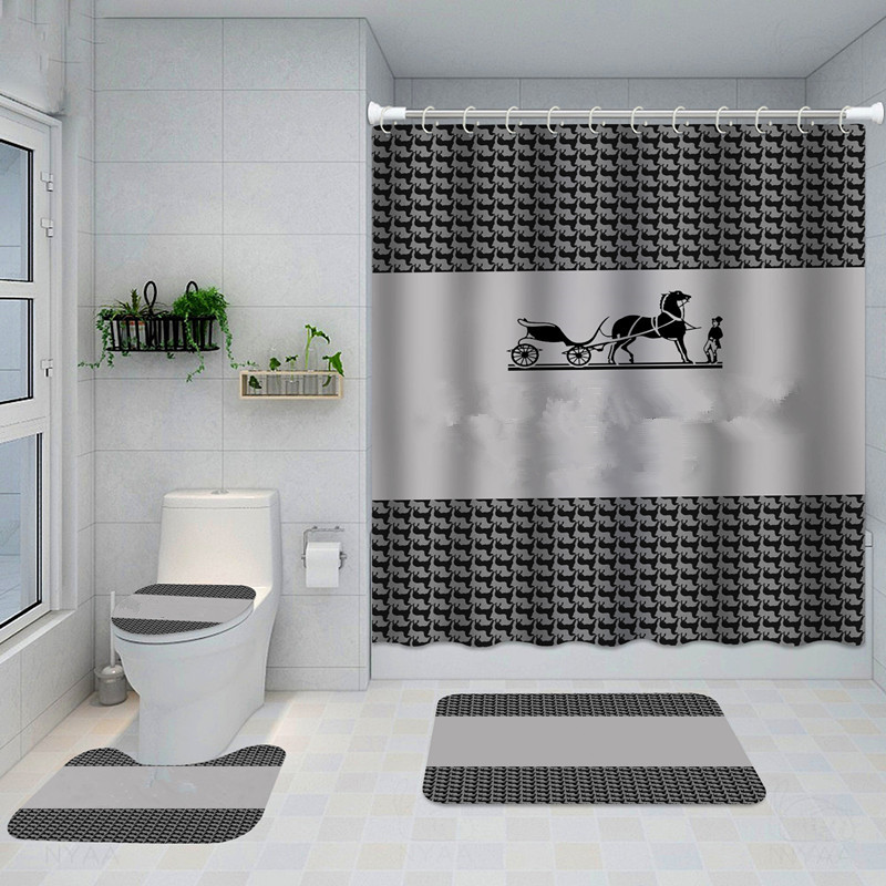 

printed classical design Shower Curtains waterproof Bathroom supplies multifunctional partition luxury curtain bath door mat