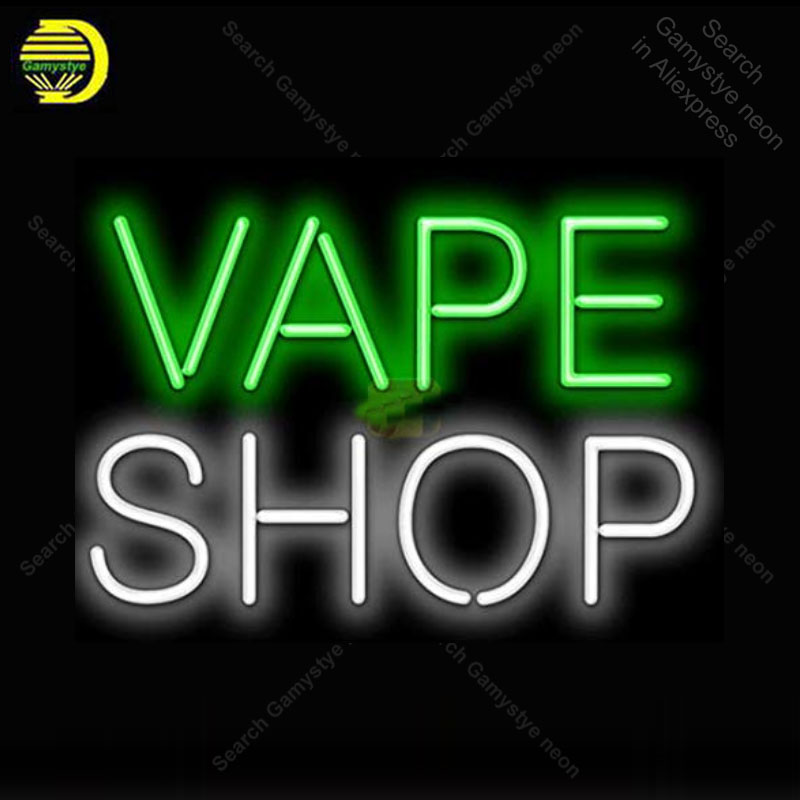 

NEON SIGN For Vape Shop NEON Bulbs Sign Lamp GLASS Tube Decor Wall Club Beer Bar Handcraft Art Light Advertise shop Display