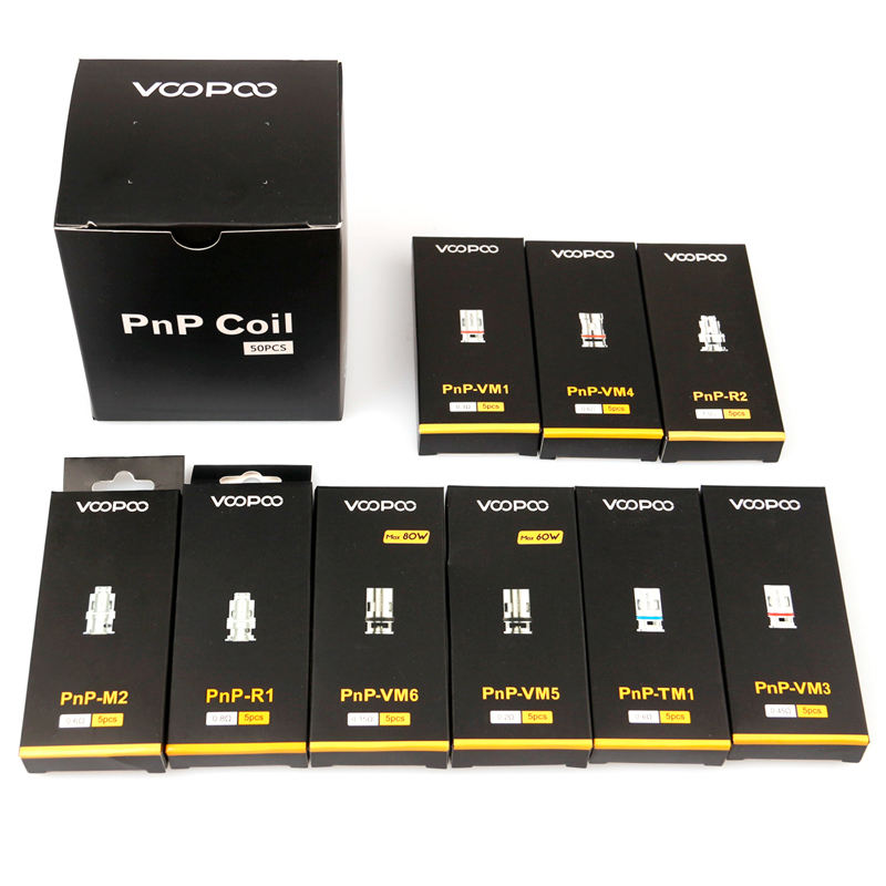 

VOOPOO PNP Coil 0.6ohm PnP-VM4 VM5 VM6 Mesh Coils PnP-VM3 PnP-VM1PnP-R1 R2 C1 Replacement Coils For Vinci Kit 100% Original