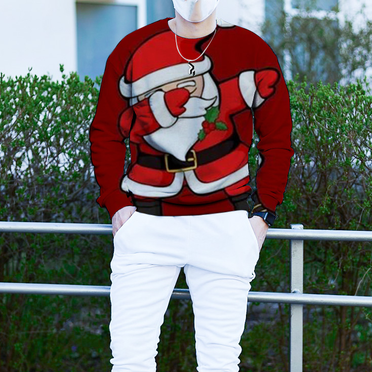

Men's Christmas 3D Long Sleeve Sleeveless Sweater Christmas Superman Snowflake Pattern Clothing, White;black