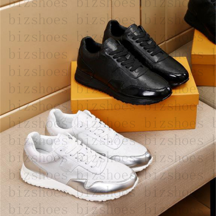 

Run Away Shoes White Black Designer Embossed Grained Calf Leather Trainer Technical Rubber Outsole Classic Running Shoes, 02
