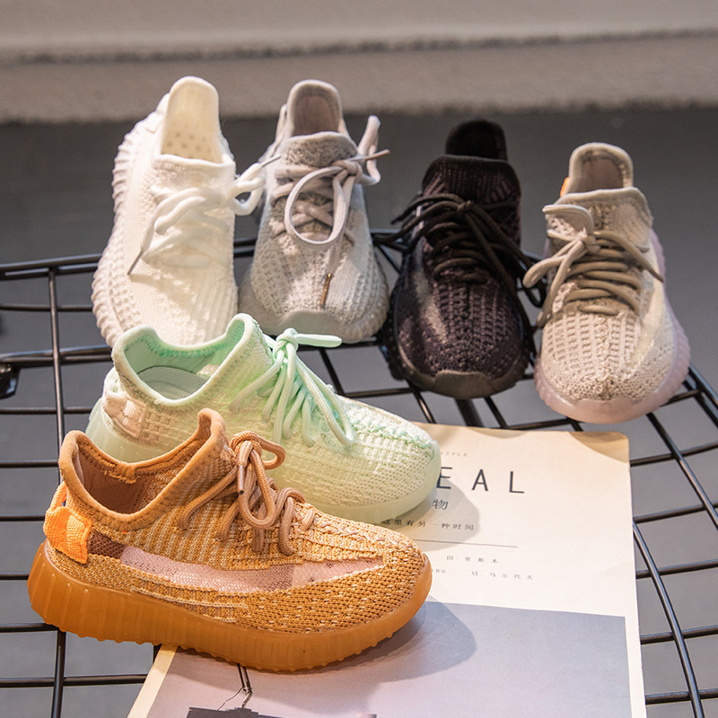 

Kids Shoes Kanye West Sneakers Baby Toddler Trainers Run Children Infant Big Boys And Girls Chaussures Pour Enfants, Black;red