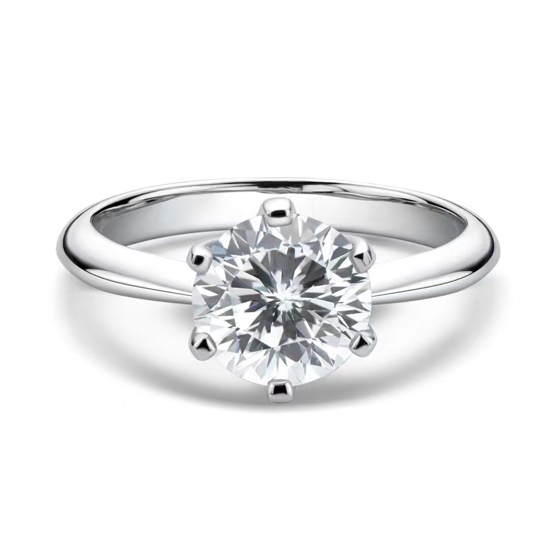 

0.5-3 Carat Moissanite Ring Wedding Rings Made with Sterling Silver S925 Round Cut Engagement Rings for Men Women Size 4-10