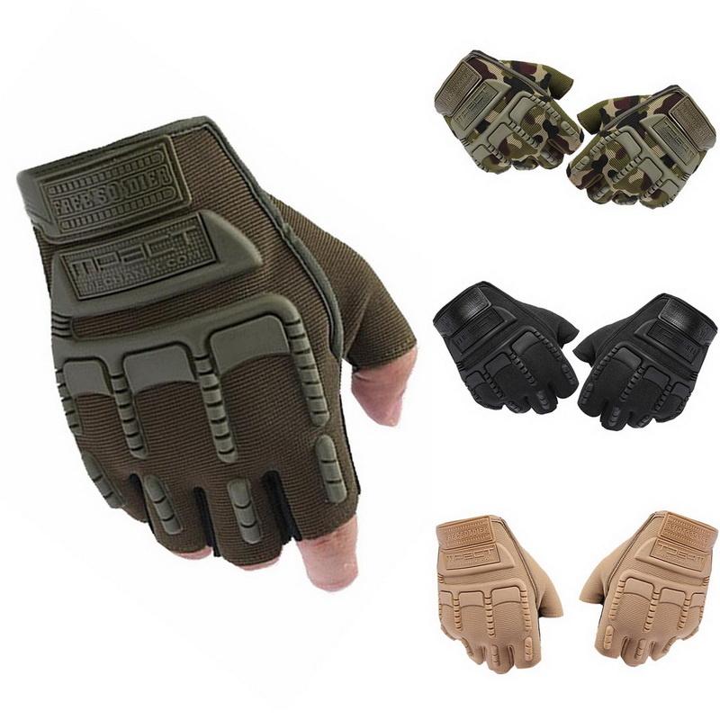 

Cycling Gloves Outdoor Tactical Sport Half Finger Type Military Men Combat Shooting Hunting 1#, Black