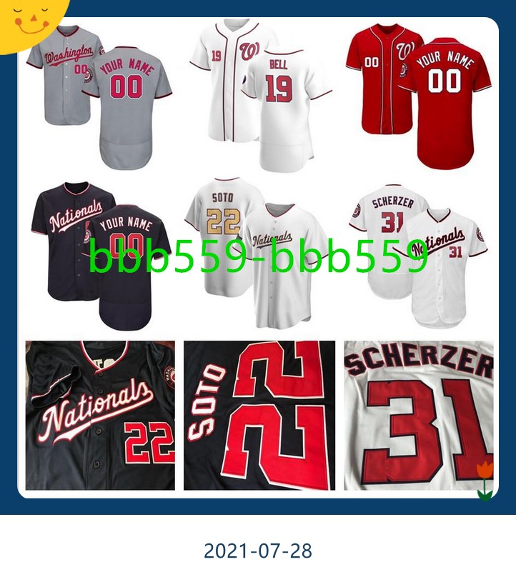 

Washington Baseball Jerseys Juan Soto Josh Bell Stephen Strasburg Victor Robles Kyle Schwarber Patrick Corbin Trea Turner Ryan Zimmerman Har, Blue;black