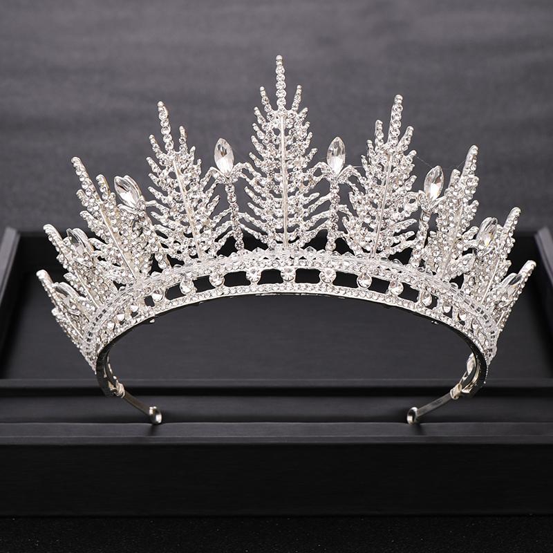 

Hair Clips & Barrettes Vintage Silver Color Queen Wedding Crown Crystal Rhinestone Bridal Tiara Diadem Headpieces Accessories Jewelry, Golden;silver