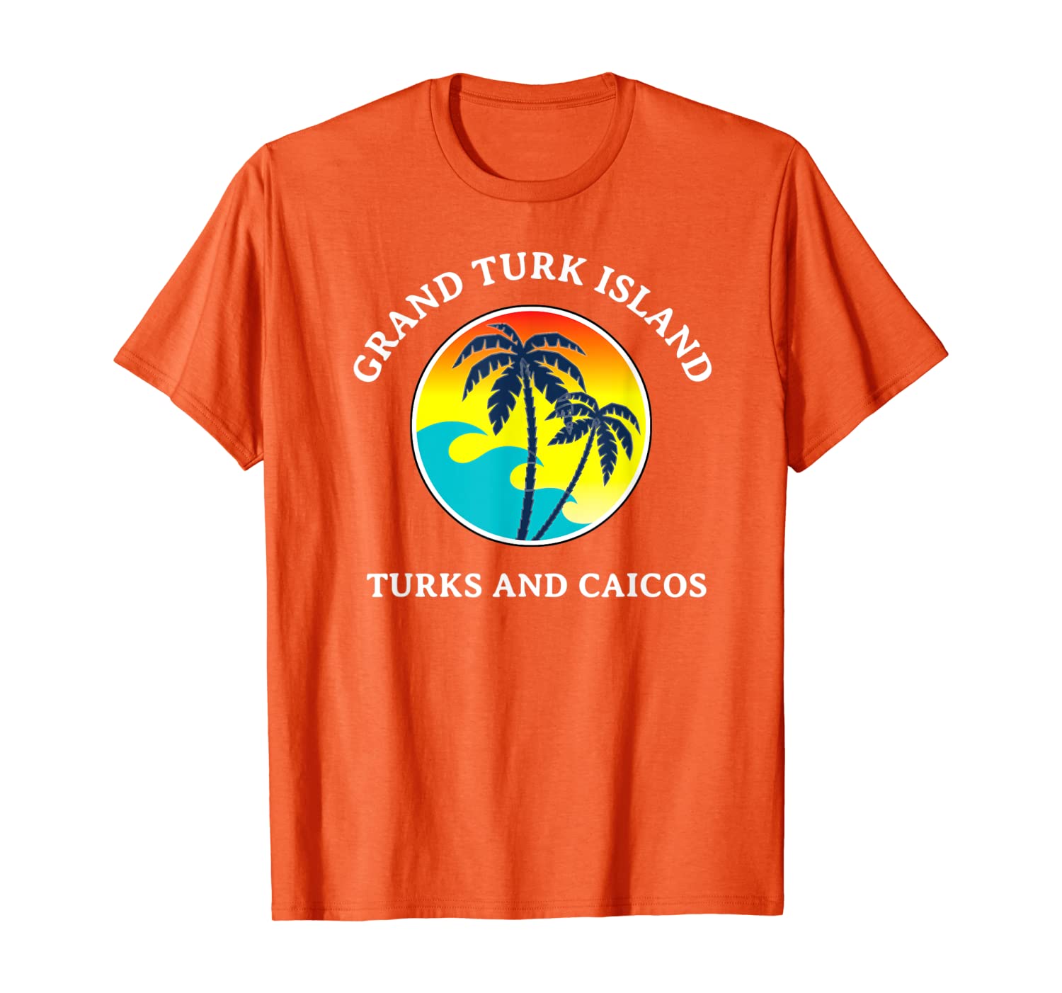 

Grand Turk Island Turks and Caicos Vacation T Shirt, White;black