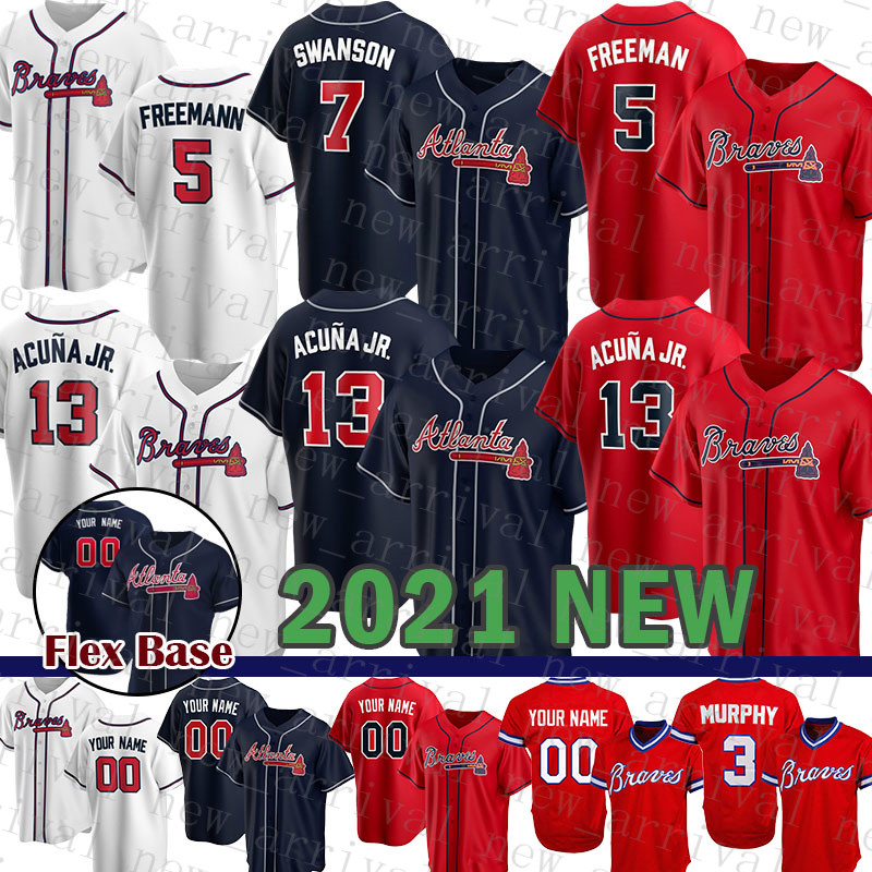 

Atlanta Mens Braves Women 13 Ronald Acuna Jr. Custom Baseball Jersey 5 Freddie Freeman 7 Dansby Swanson 22 Nick Markakis 42 Jackie Robinson, Blue;black