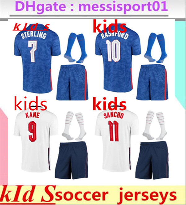 

kids kit soccer jersey 2021 2022 KANE STERLING RASHFORD SANCHO HENDERSON BARKLEY MAGUIRE LINGARD 21 22 national team football shirts boys, Black