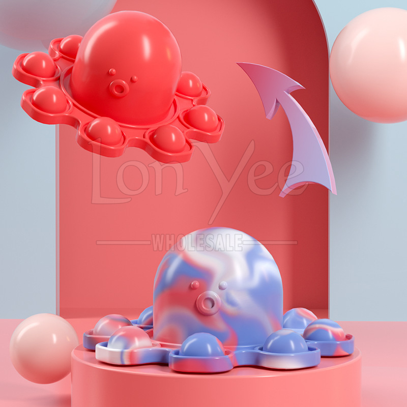 

Silicone Flip Octopus Favor Pop Funny Fidget Reversible Toys Cute Hand-Push Foam Pressure Reducer Squeeze Sensory Pendant KeyChain Pressing