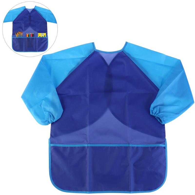 

Children Kids Waterproof Long-sleeved Art Smock Painting Apron (Blue) Aprons