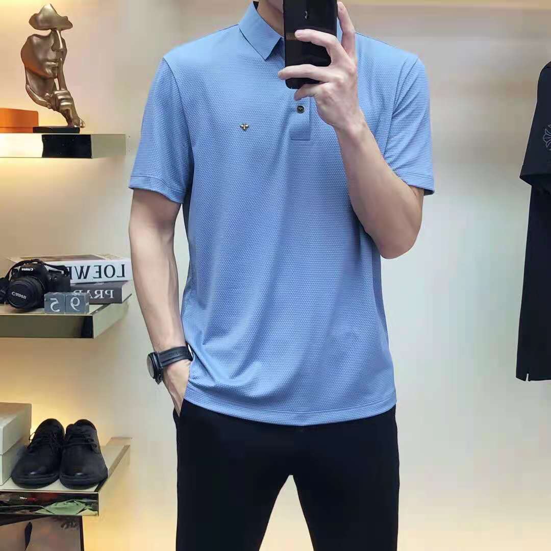 ss high quality men&#039;s T-shirts and Polo shirts with embroidered buttons and short-sleeved mercerized cotton tops in two colors M-3XL-image-707759376