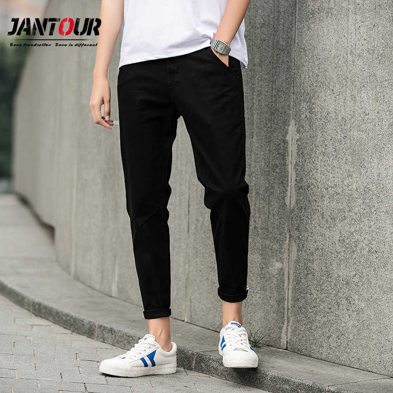 

men's cotton elastic casual pants men solid color Ankle-Length Pants high-quality business trousers male four seasons pant 210702, Dark gray
