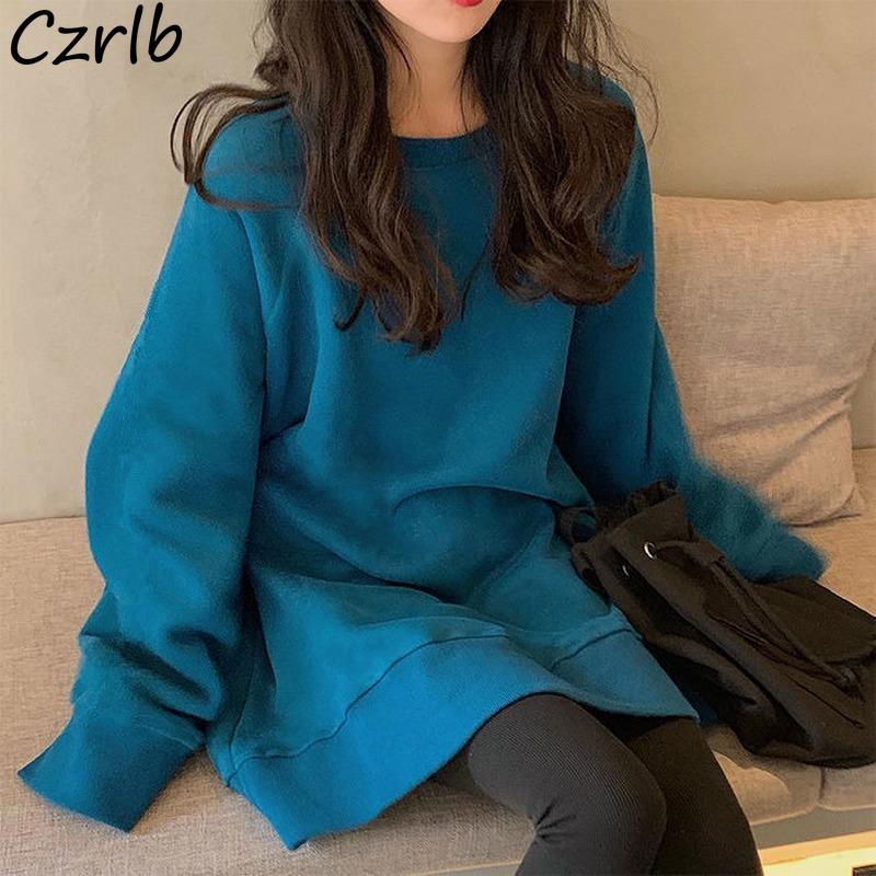 

Women's Hoodies & Sweatshirts Women Trendy Casual All-match Solid Daily O-Neck Minimalist Tender Cozy Lazy Style College Korean Version Autu, Black