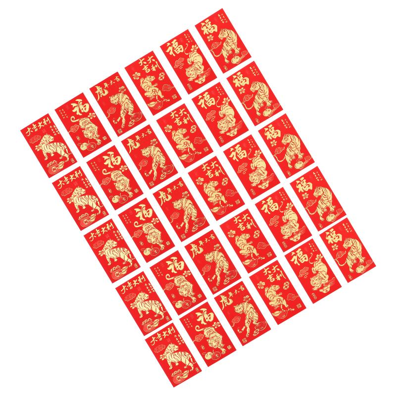 

Gift Wrap 30pcs Tiger Red Envelopes 2022 Packets Chinese Year Money Pockets