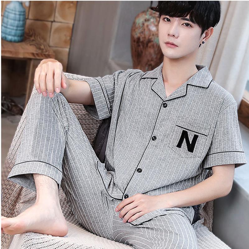 

Men's Sleepwear 2021 Silk Solid Color Mens Pajamas Set Soft Male Pijamas Short Sleeve Leisure Pyjama Homewear Suit Fashion Party Nightwear, 1102