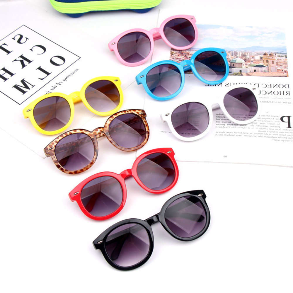 

sunglasses glasses UV Korean children's round frame UV400 ultraviolet baby Sunglasses Boys and girls, Blue