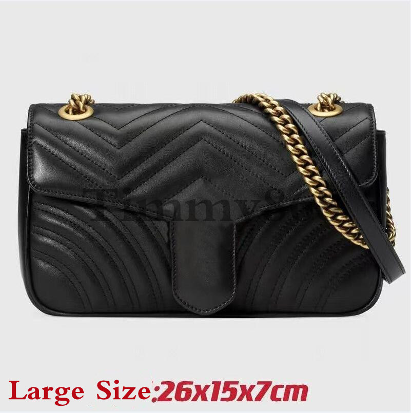 

Middle / Large size Top quality Luxury Designer Marmont Shoulder Bags Women Gold Chain Cross Body bag PU Leather Handbags Purse Female Messenger Tote Bag 5 colors, Red