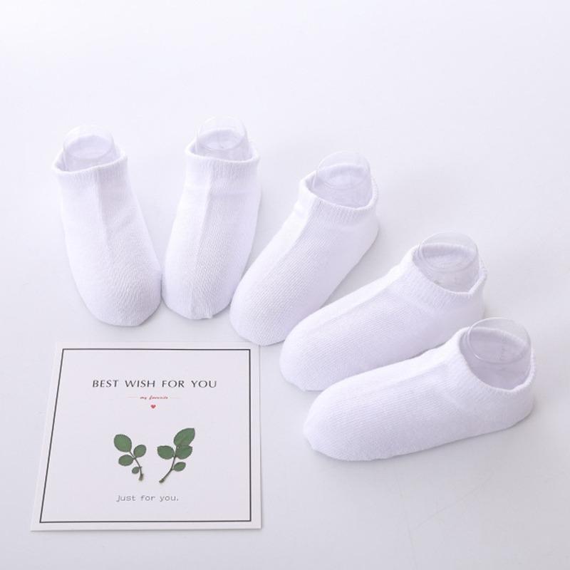 

Socks 5 Pairs Baby Boy Girl Solid Black White Gray Cotton Soft Born Babies Loose Comfortable Kids School Sport Clothes Stuff
